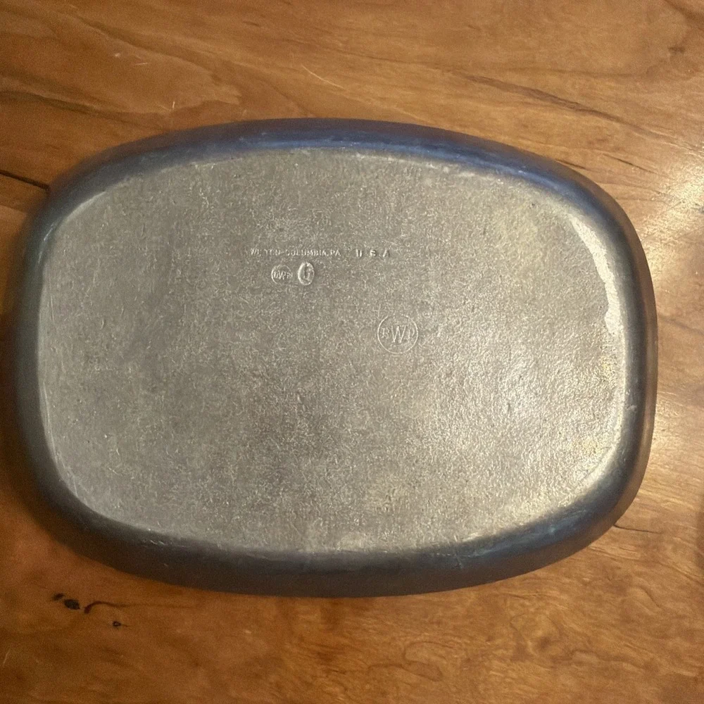 Vintage Wilton Columbia Bread Plate Give Us This Day‎ Our Daily Bread Pewter